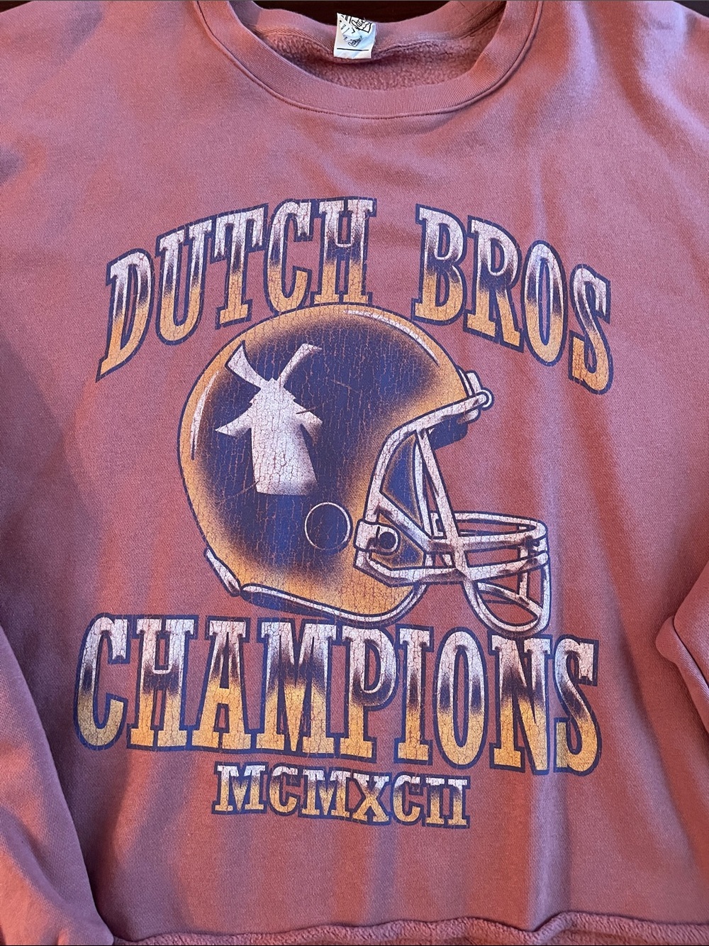 AUTHENTIC Dutch Bros Gear Mauve Sweatshirt with Yellow Graphic